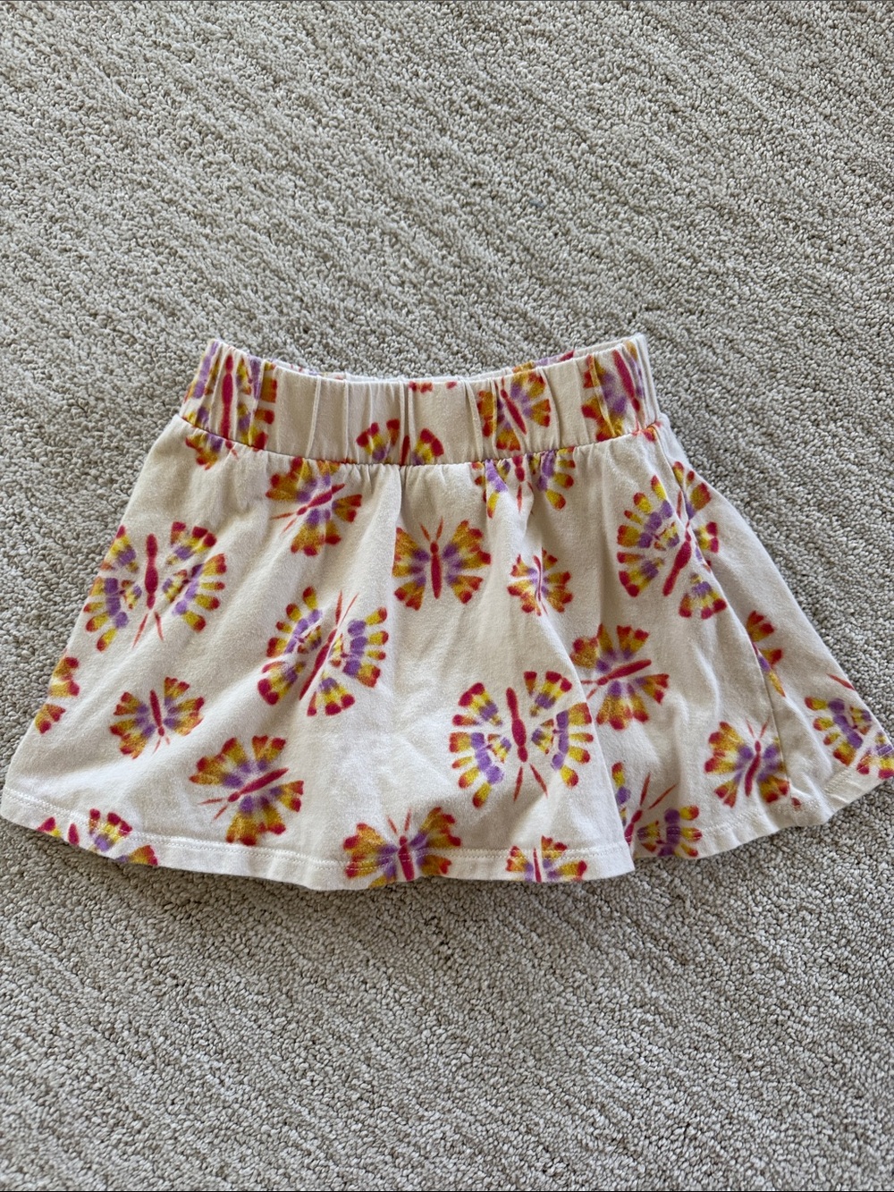 Butterfly Print Cream Skort - girls